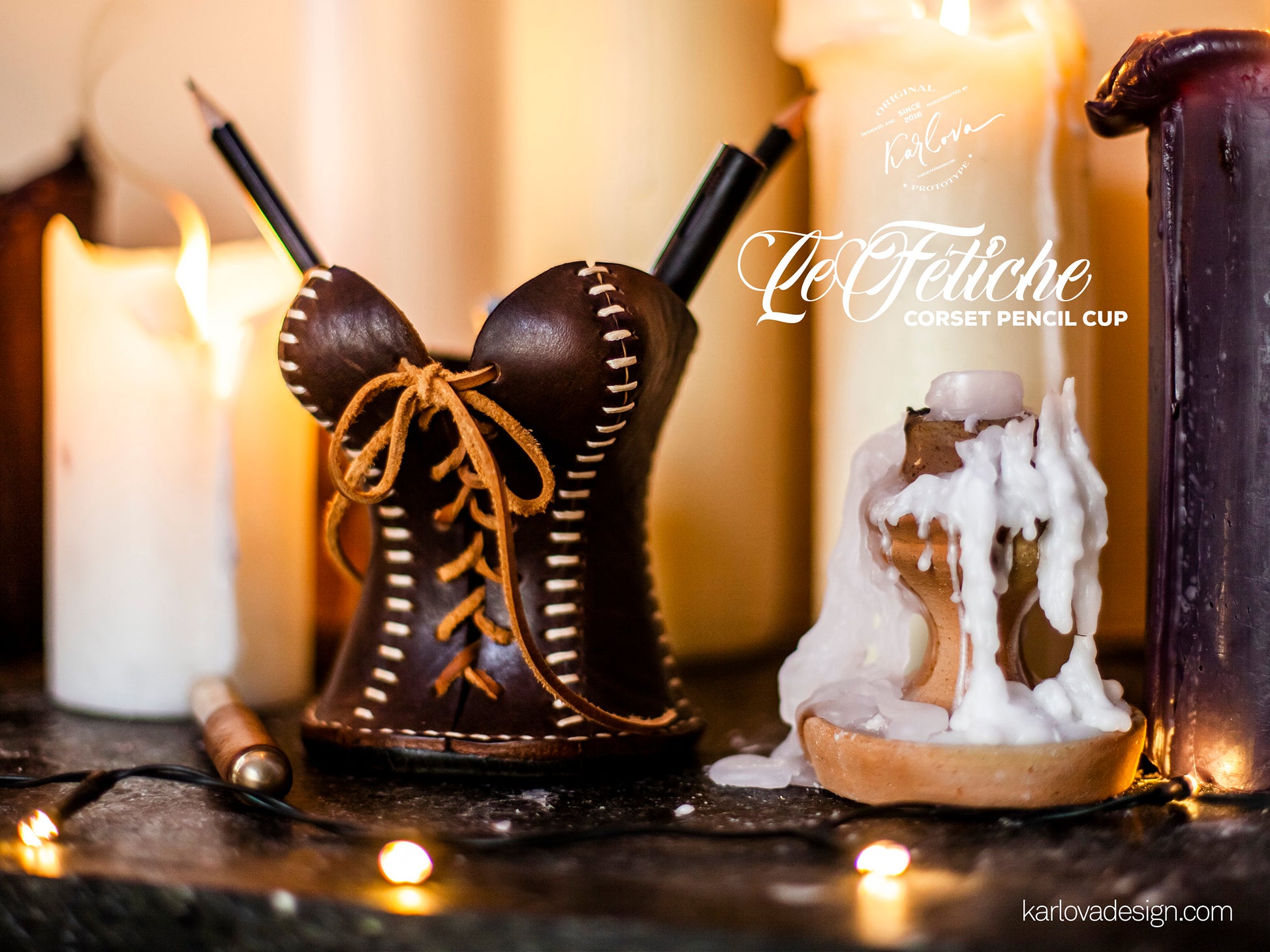 Le Fétiche Pencil Cup Leather Craft PDF Pattern Download - Karlova Design