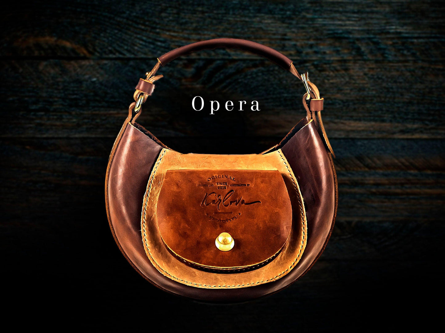 Small round purse Printable Leather Craft DIY PDF Pattern by Karlova Design, Leatherwork Template for Hand Stitching