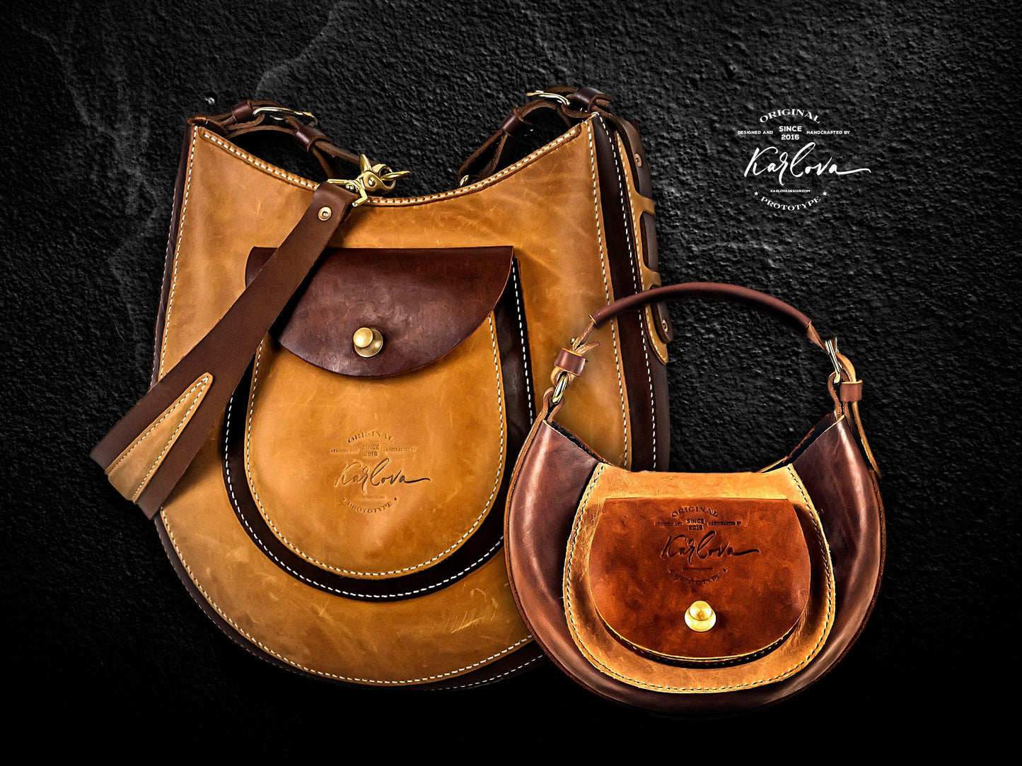 Printable Leather Craft DIY PDF Pattern by Karlova Design, Leatherwork Template for Hand Stitching