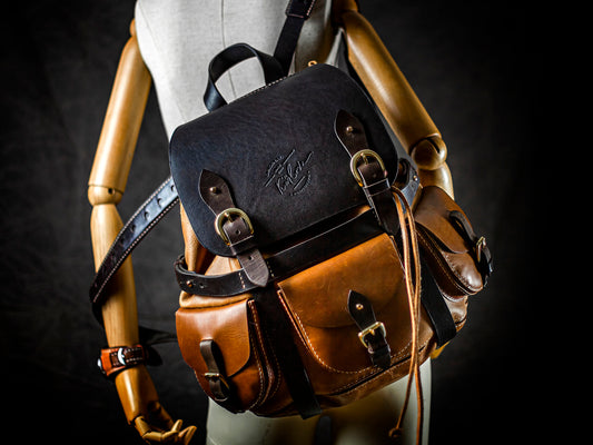 Large classic backpack, rucksack Printable Leather Craft DIY PDF Pattern by Karlova Design, Leatherwork Template for Hand Stitching
