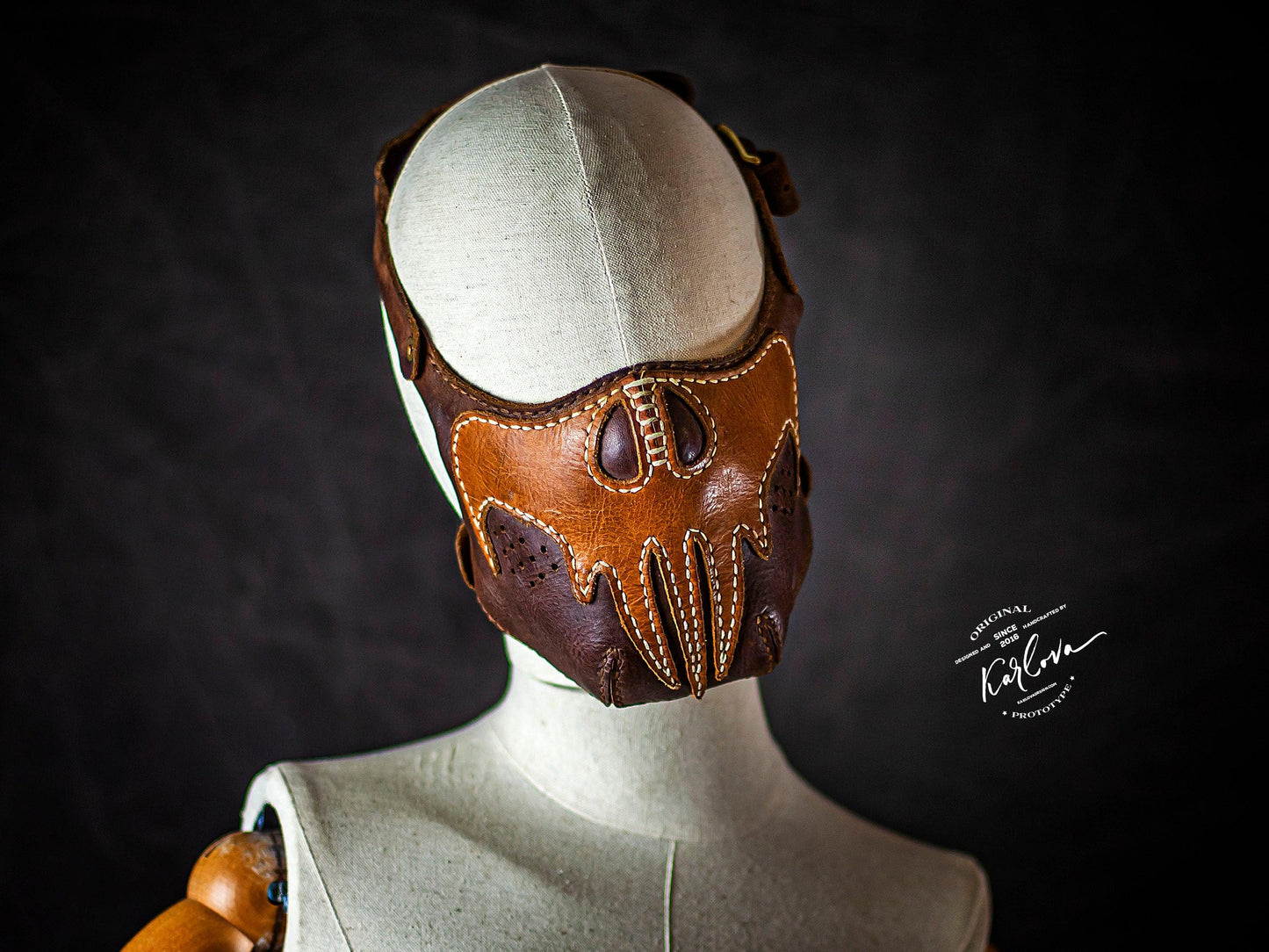 Skull Punisher Biker Mask Printable Leather Craft DIY PDF Pattern by Karlova Design, Leatherwork Template for Hand Stitching