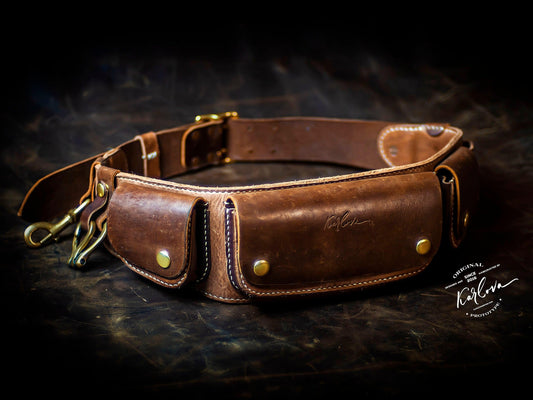 Utility Belt Printable Leather Craft DIY PDF Pattern by Karlova Design, Leatherwork Template for Hand Stitching