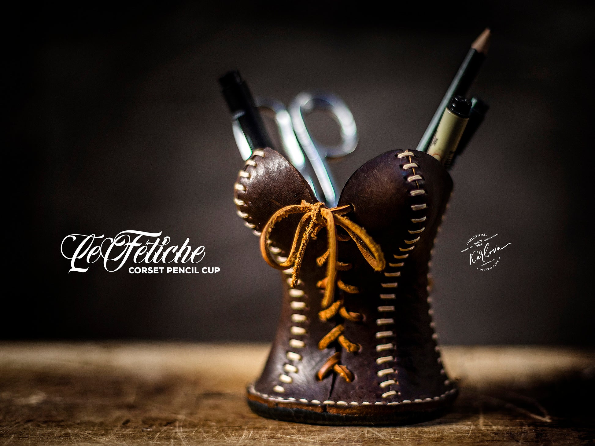 Le Fétiche Pencil Cup Leather Craft PDF Pattern Download - Karlova Design