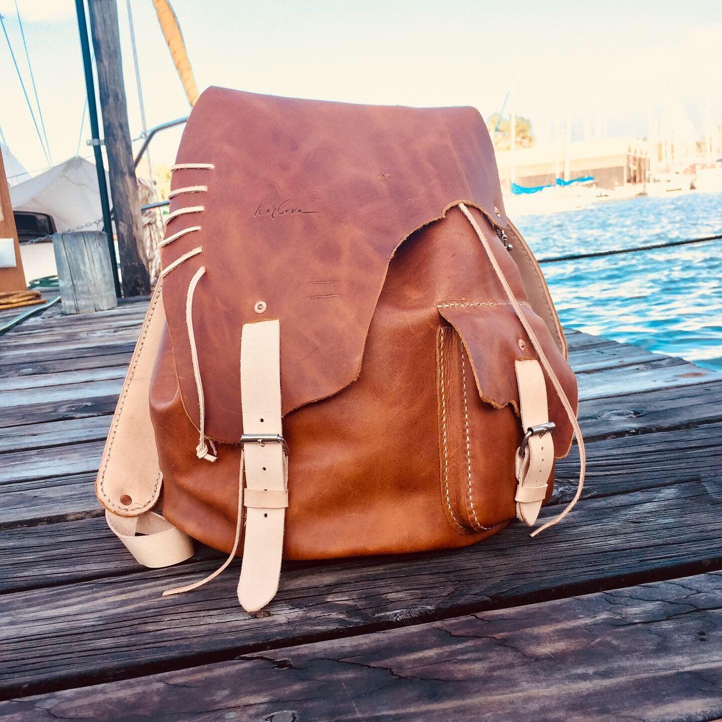 Asymmetrical Backpack Leather Craft PDF Pattern Download - Karlova Design
