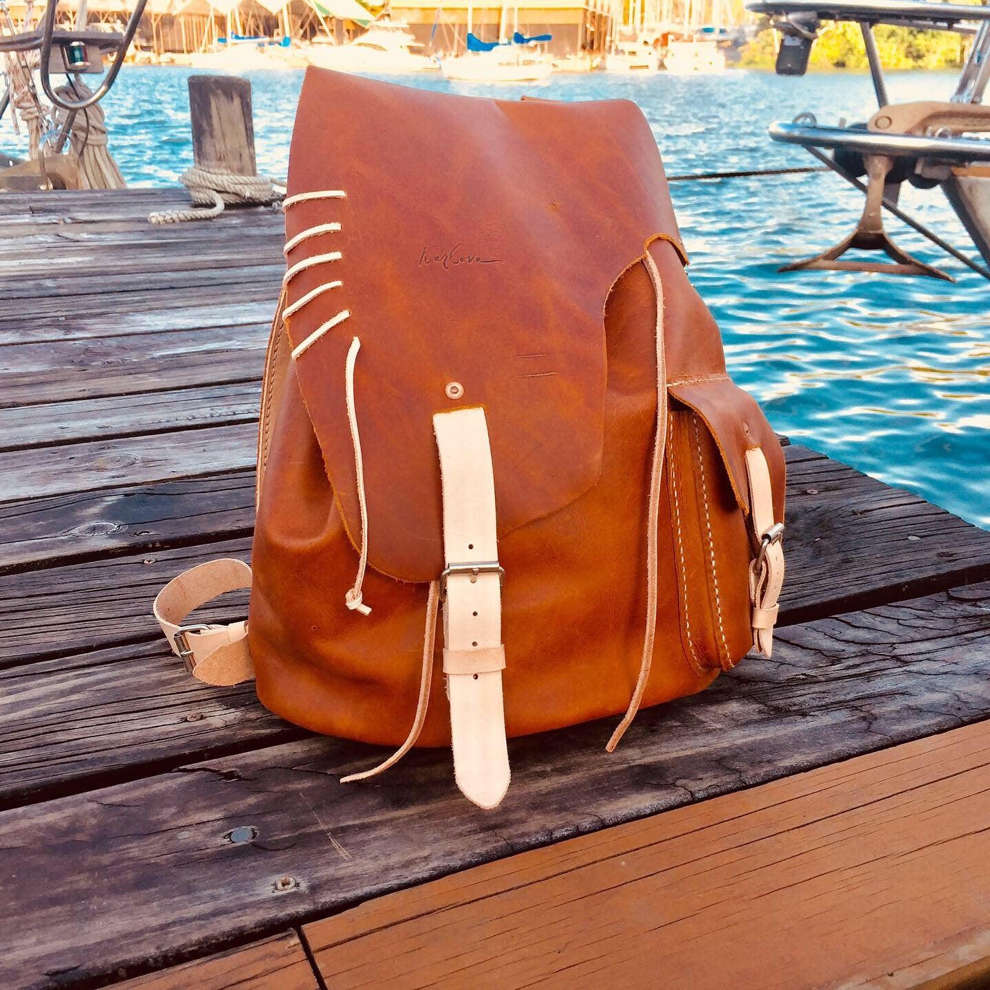 Asymmetrical Backpack Leather Craft PDF Pattern Download - Karlova Design
