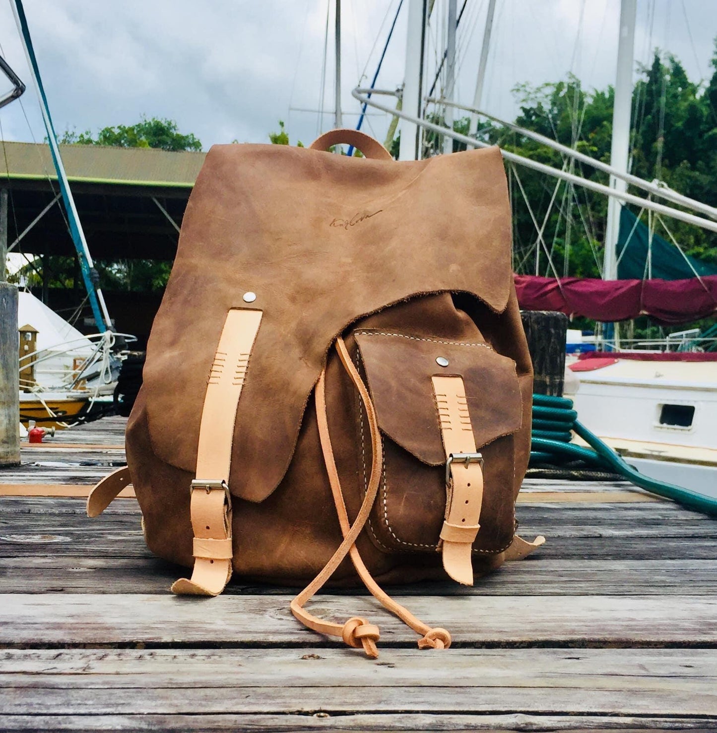 Asymmetrical Backpack Leather Craft PDF Pattern Download - Karlova Design
