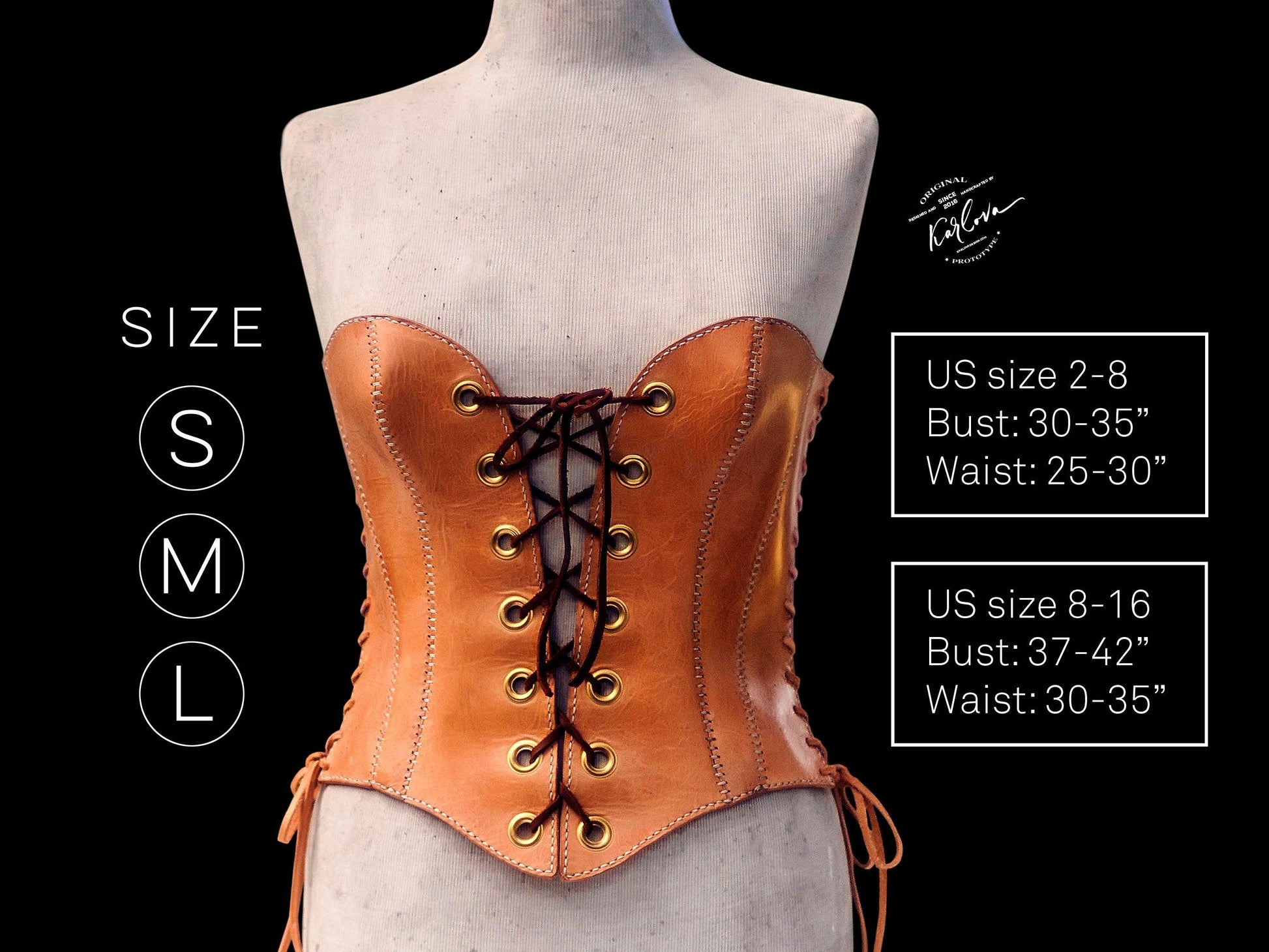 Corset Printable Leather Craft DIY PDF Pattern by Karlova Design, Leatherwork Template for Hand Stitching