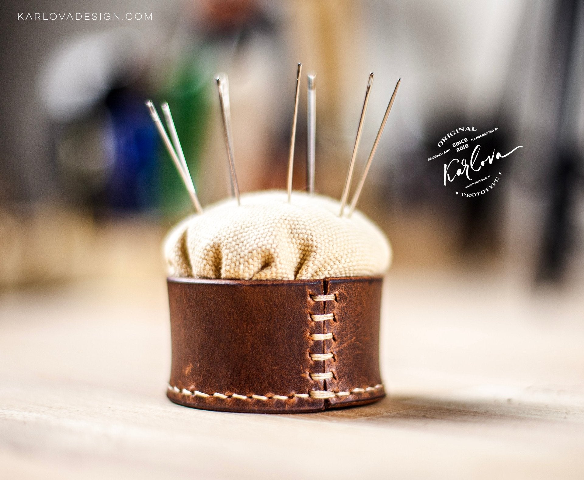 Free Leather and Fabric Pin Cushion Pattern - Download PDF - Video Tutorial - Karlova Design