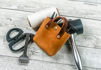Free Mini Tote Bag Leather Pattern - Download PDF - Video Tutorial - Karlova Design