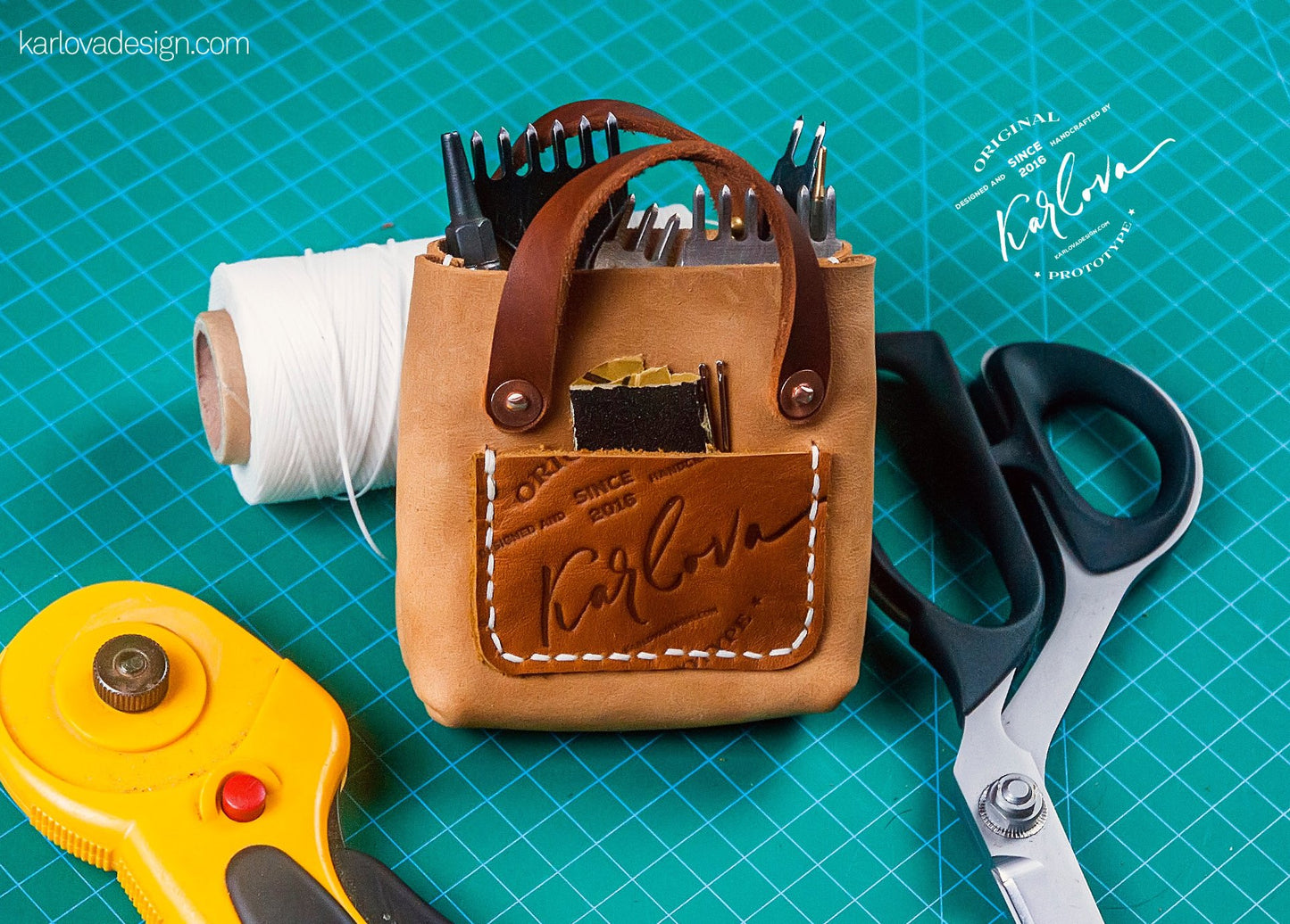 Free Mini Tote Bag Leather Pattern - Download PDF - Video Tutorial - Karlova Design