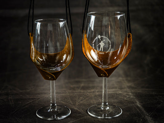 Leather Wine Glass Holder Necklace – Hands-Free Wine Tasting Carrier – Video Tutorial - PDF Pattern, DXF and SVG Included