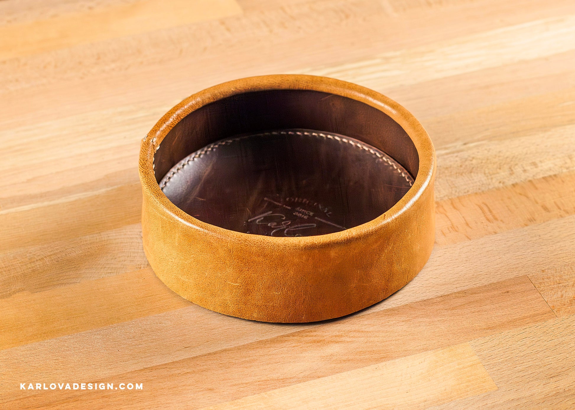 Leather Trinket Tray Printable DIY PDF Pattern by Karlova Design, Leatherwork Template for Hand Stitching with Video Tutorial Build Along 