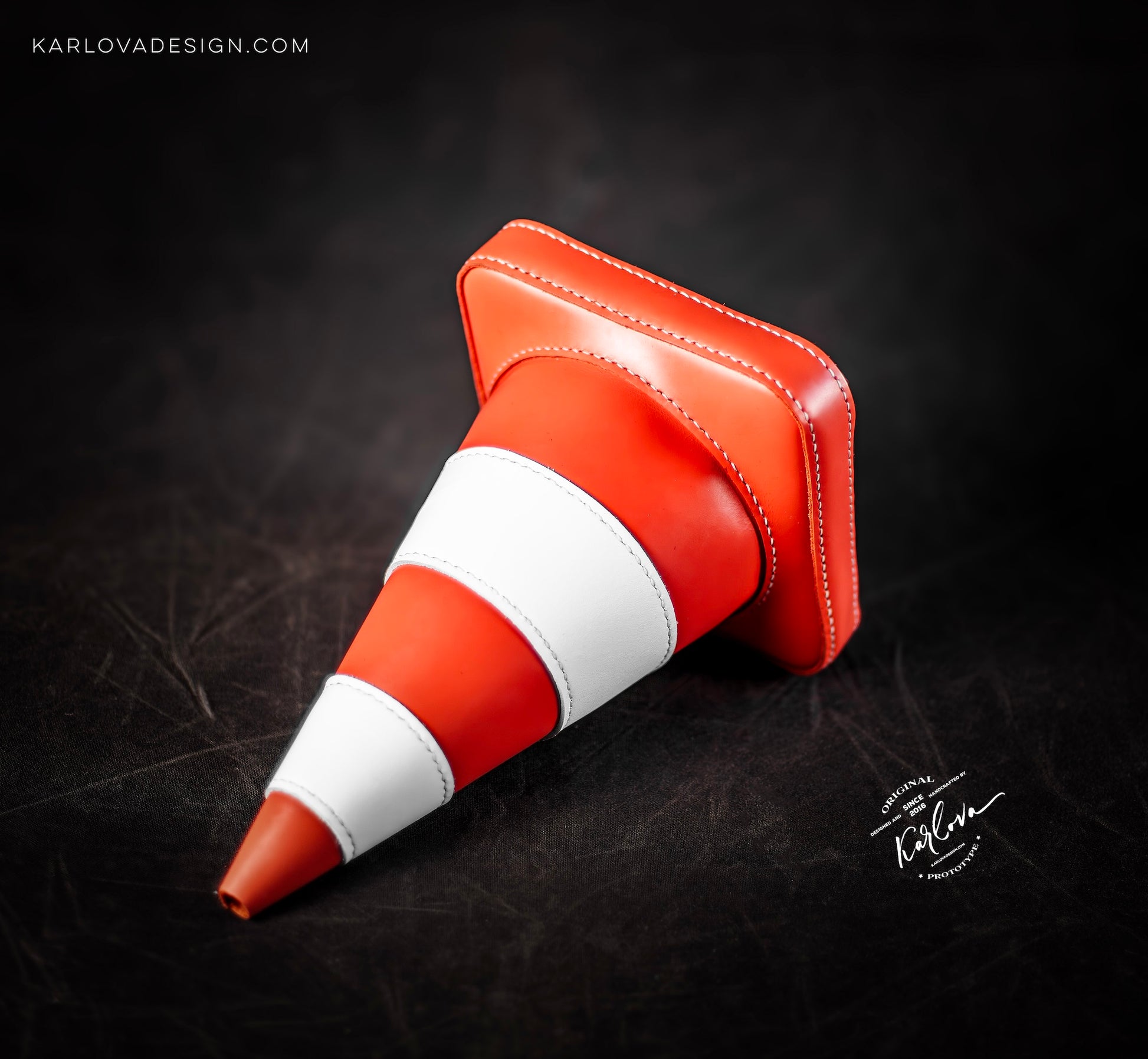 Leather Traffic Cone Pattern and Video Tutorial - PDF, DXF, SVG Template Download.