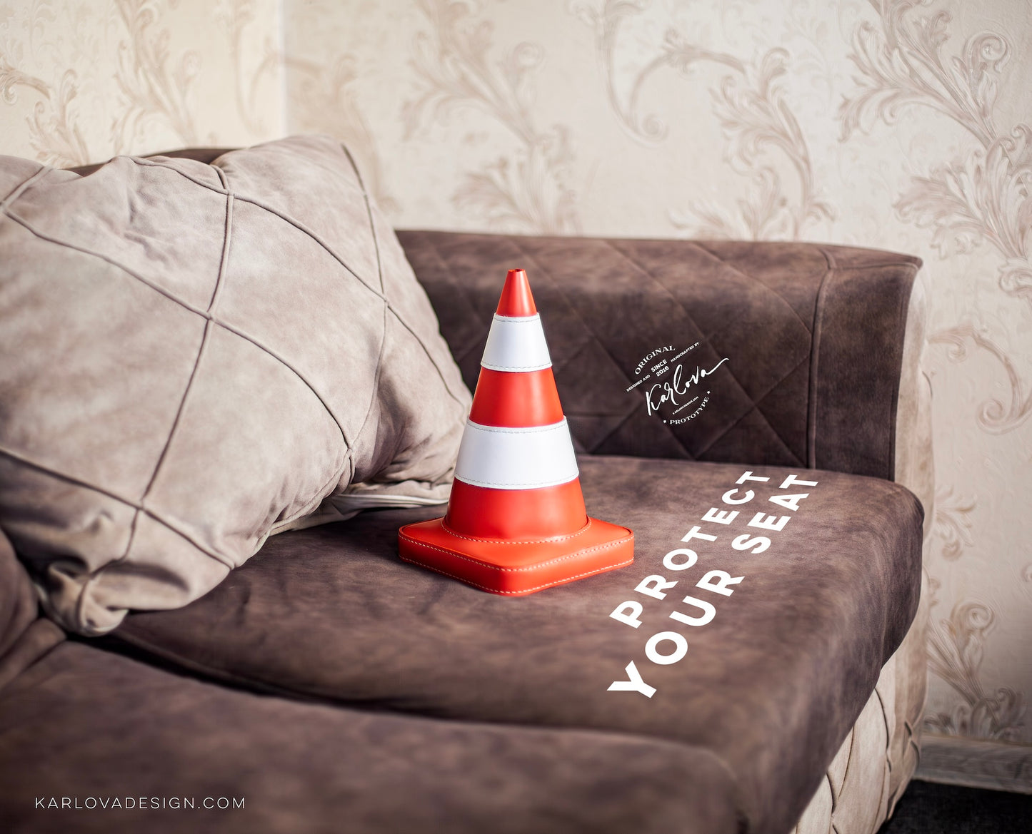 Leather Traffic Cone Pattern and Video Tutorial - PDF, DXF, SVG Template Download.