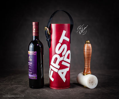 First Aid Wine Tote Leather Pattern - PDF, DXF, SVG DIY Template Download with Video Tutorial